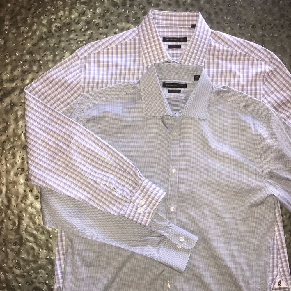 Two John Varvatos Long Sleeve Button Down Shirts